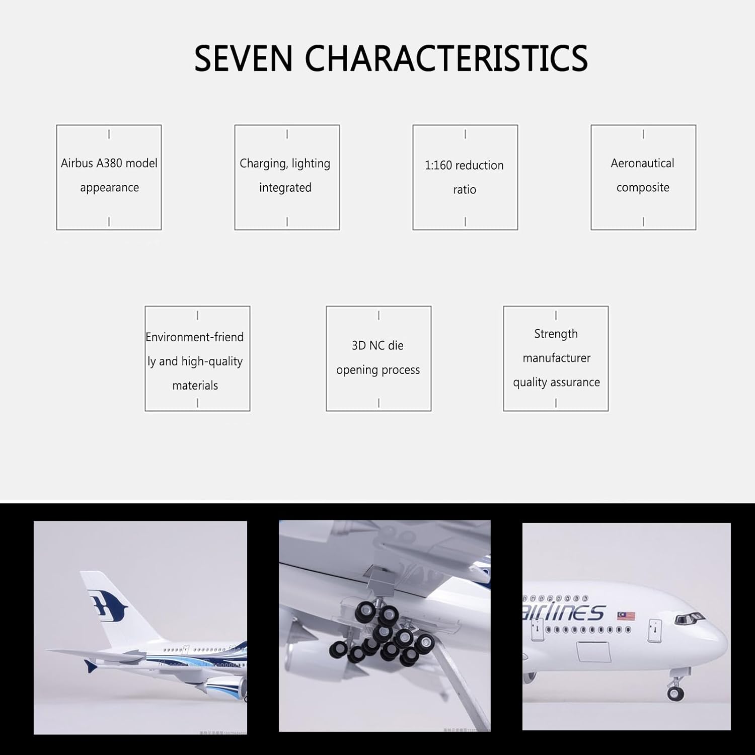 1:160 Scale Malaysia Airlines  - Model Kit Plane 评论和价格